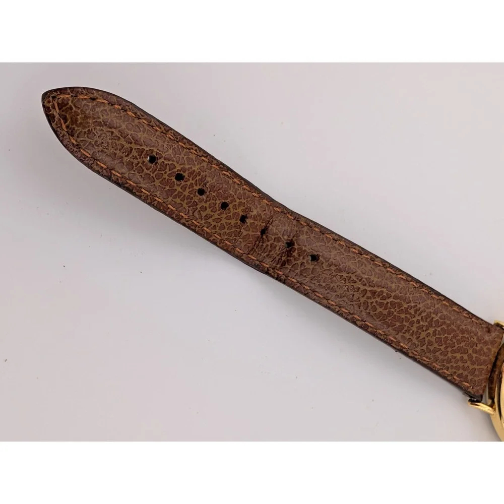 Dingbats Bingo Women's Watch 30mm Gold Case Brown Leather Band- New Battery